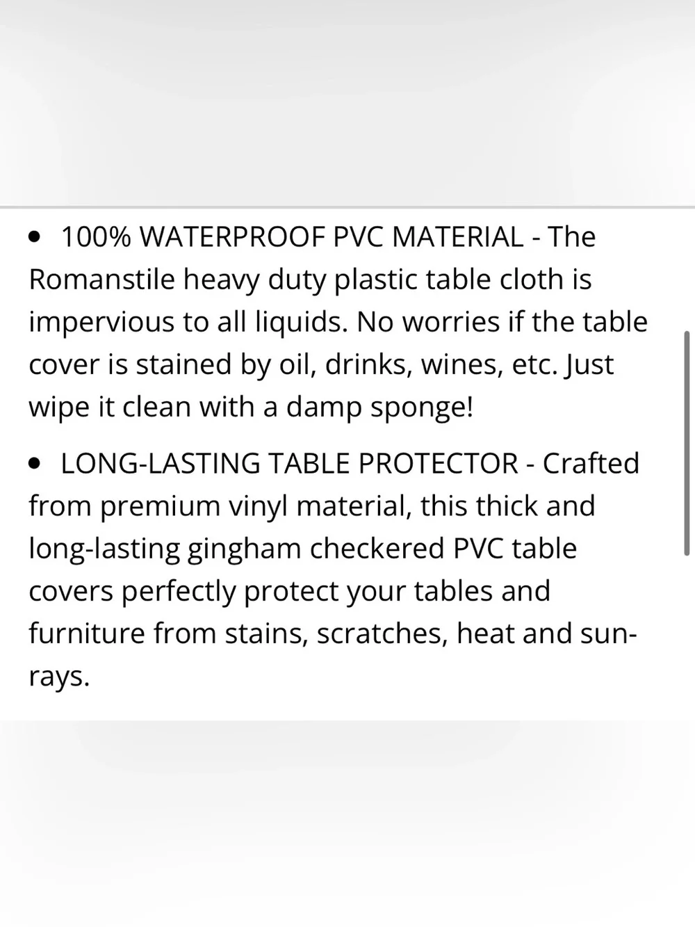 Gingham Tablecloth Waterproof PVC Plastic Easy Clean Rectangular 54x108” BLUE